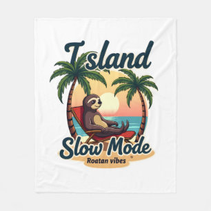 Cobertor De Velo Roatan Preguiça Gráfico Vintage Ilha Relax 2
