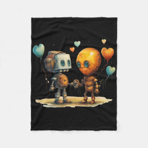 Cobertor De Velo Robô de Amor do Dia dos Namorados Engraçado e Incr