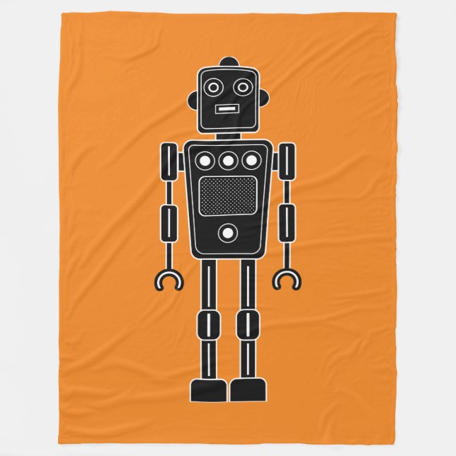 Cobertor De Velo Robot 270620/011 - Preto e Branco sobre Laranja (Frente)
