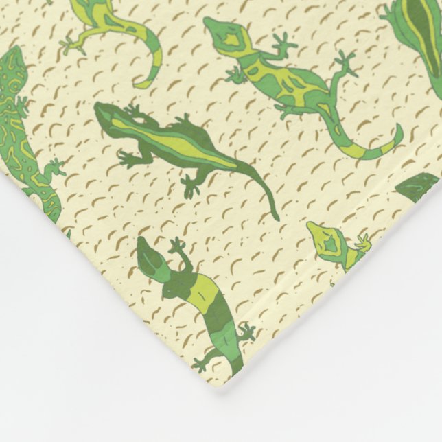 Cobertor De Velo Rock Escalando Geckos em amarelo - padrão perfeito (Quina)