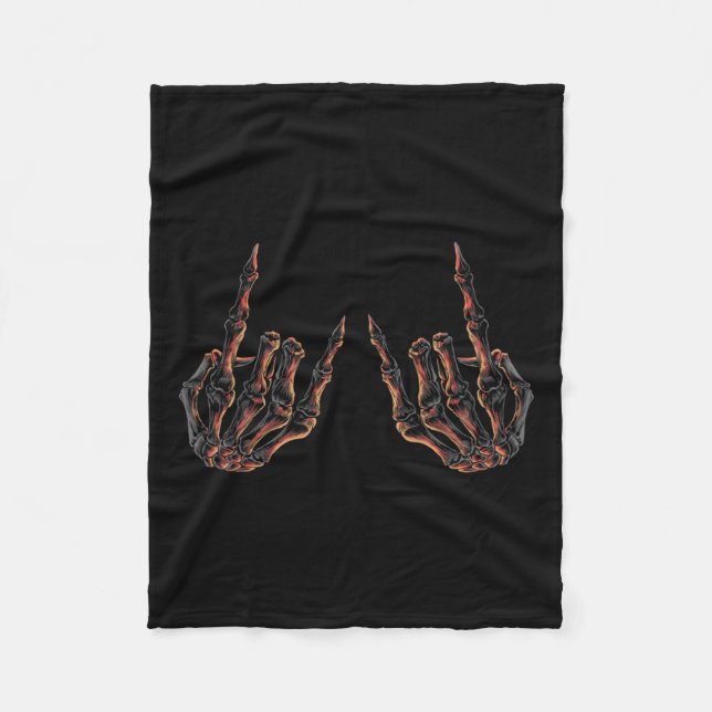 Cobertor De Velo Rock On Rock Star Buddy Concert - Halloween Skelet (Frente)