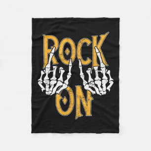 Cobertor De Velo Rock On Skeleton Hands Rock And Roll Metal Concert