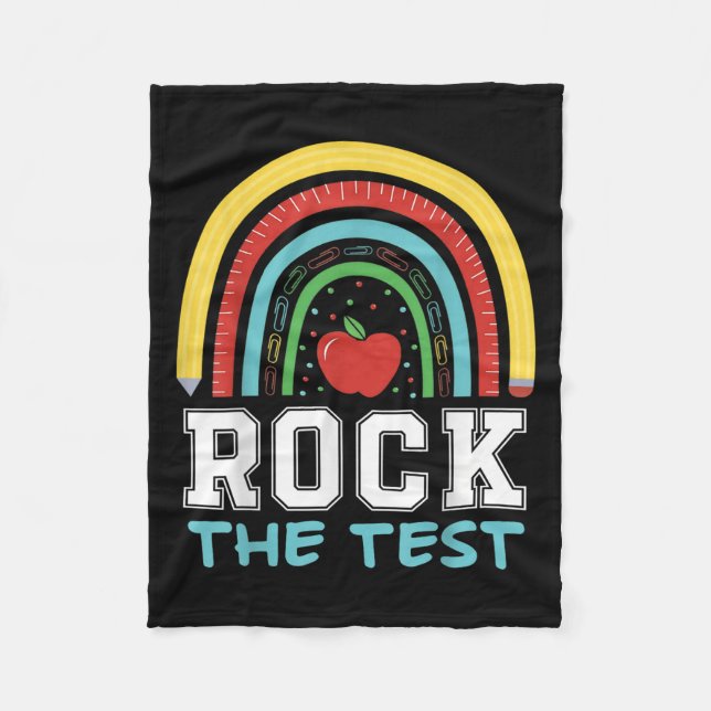 Cobertor De Velo Rock The Test Testing Day Retro Motivational Teach (Frente)