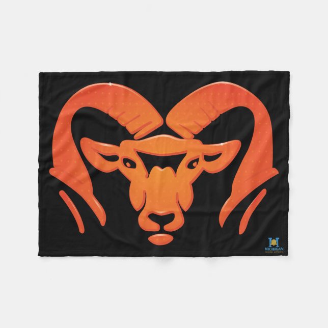 Cobertor De Velo Rockford Rams #4 Fleece Blanket (Frente (Horizontal))