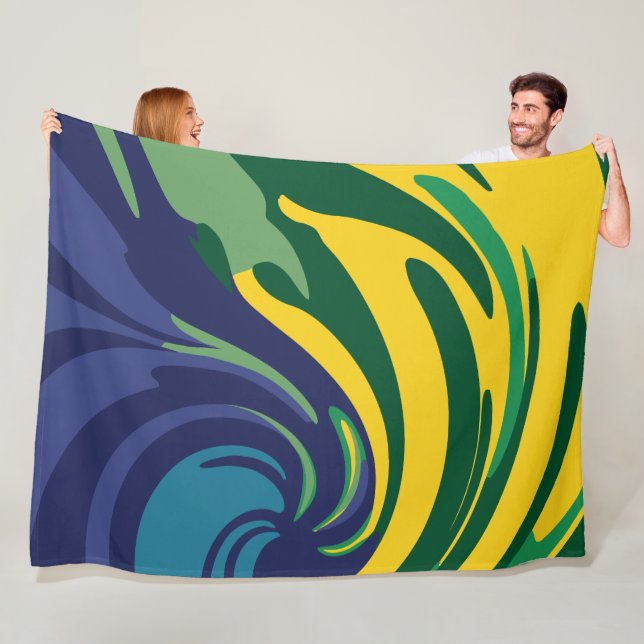 Cobertor De Velo Roda vibrante de verde, amarelo e azul (In Situ)