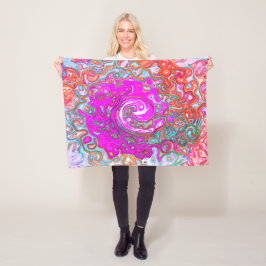 Cobertor De Velo Rodovalho Abstrato da Groovy Roxo e Laranja