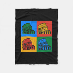 Cobertor De Velo Roma Itália Colosseum Pop Art Cores Retrato Viagem