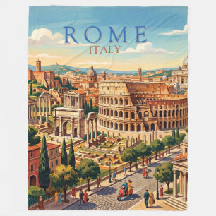 Cobertor De Velo Roma Itália Colosseum Viagem Arte Vintage