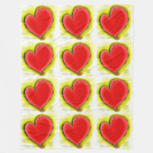 Cobertor De Velo Romance de Corações Amor Personalizar Aniversários