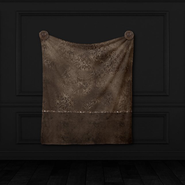 Cobertor De Velo Romance em Bronze à meia-noite | Satinge Damask (Criador carregado)