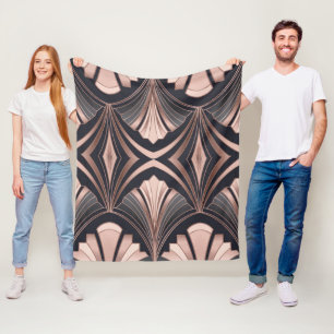 Cobertor De Velo Romance em Rose Gold Neo Art Déco Design de Leque