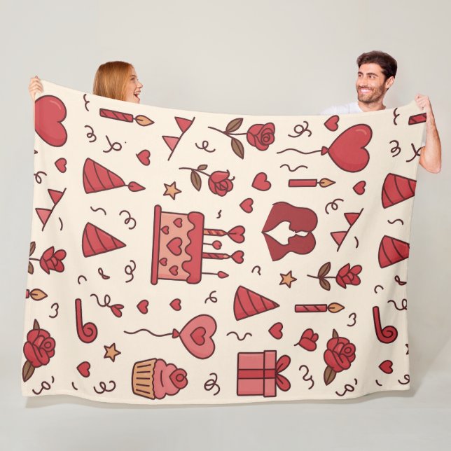 Cobertor De Velo Romantic Celebration Doodle Pattern (In Situ)