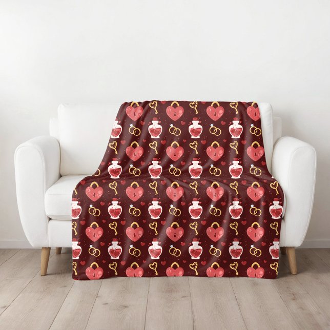 Cobertor De Velo Romantic Valentine’s Day Fleece Blanket (Criador carregado)