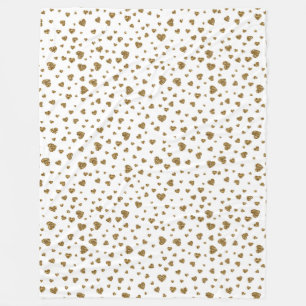 Cobertor De Velo Romântico "Eu Amo-Te" Corações de Ouro Falso