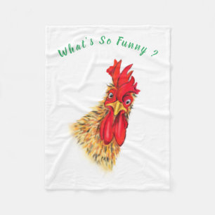 Cobertor De Velo Rooster Curioso Surpreendido - Texto Personalizado