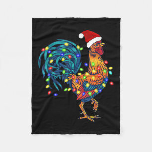 Cobertor De Velo Rooster Engraçado Galinha Luzes de Natal Pajama Fa