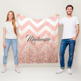 Cobertor De Velo Rosa Chevrons e Glitter