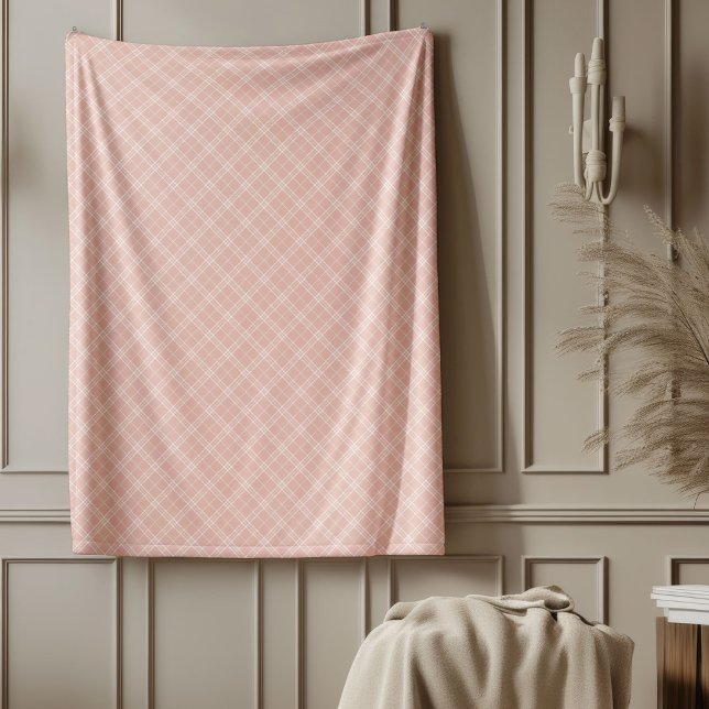 Cobertor De Velo Rosa Chic Dourado Checkered Throw para aquecer sua (Chic Rose Gold Checkered Throw for Soft Warmth Fleece Blanket)