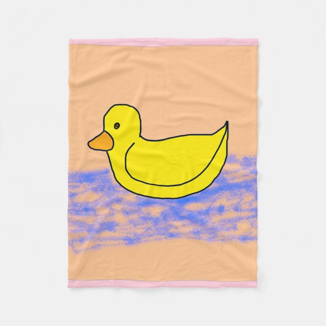 Cobertor De Velo Rosa claro Pipoca Anime Ducky Fleece Blanket (Frente)