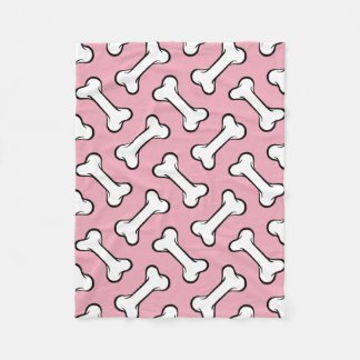 Cobertor De Velo Rosa Divertido e Ossos Brancos Padrão Cachorro