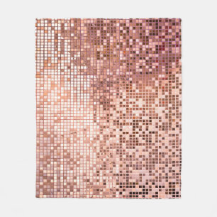 Cobertor De Velo Rosa dourado: azulejos de mosaicos quadrados.