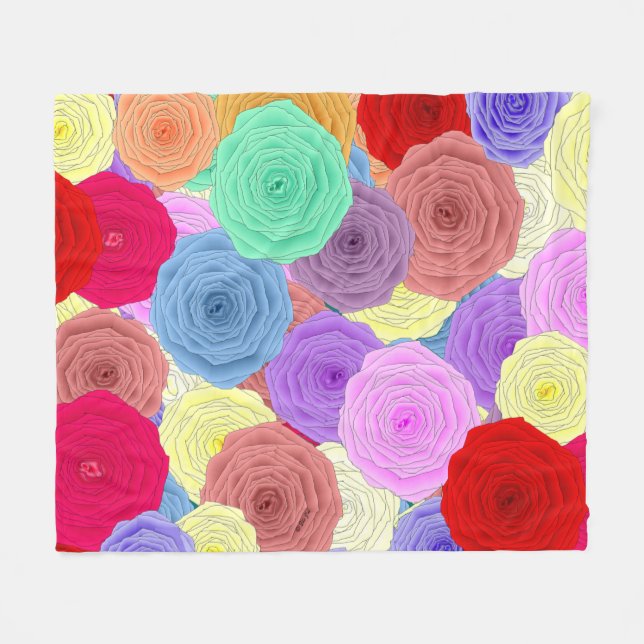 Cobertor De Velo Rosa Fleece Blanket (Frente (Horizontal))