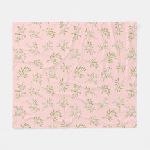 Rosa Mistletoe Winter Fleece Blanket