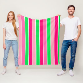 Cobertor De Velo Rosa Negrito e Faixa Verde