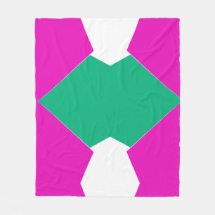 Cobertor De Velo Rosa Préppy Verde Esmeralda Padrão Mosaico Abstrat