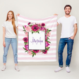 Cobertor De Velo Rosa Rosa Rosa Rosa Rosa Rosa Rosa e Buquê Floral