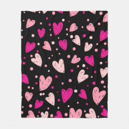 Cobertor De Velo Rosa sobre os corações pretos