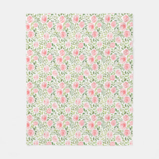 Cobertor De Velo Rosas Aquarela Pintadas à Mão