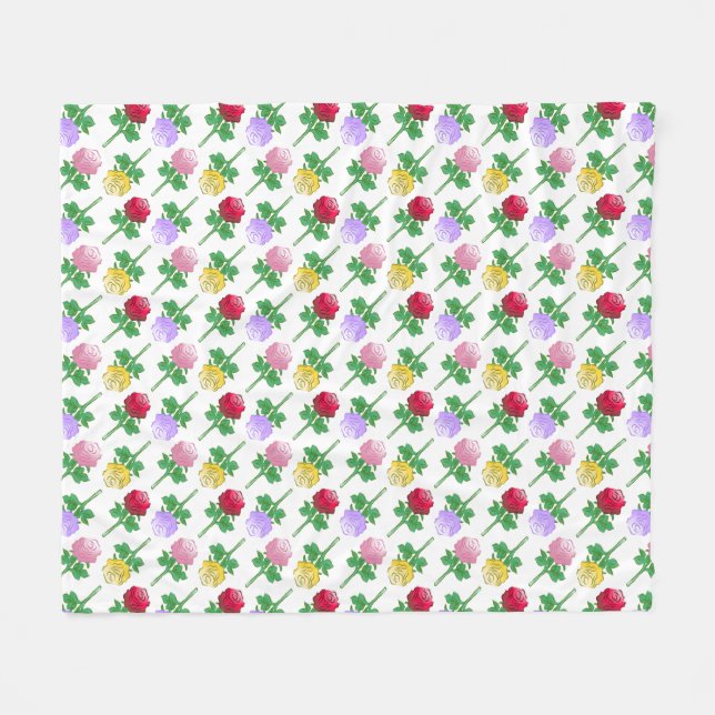 Cobertor De Velo Rosas Bonitas e Coloridas (Frente (Horizontal))
