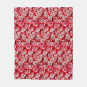 Cobertor De Velo Rosas bonitas em buquê rosa e vermelho
