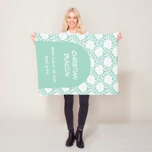 Cobertor De Velo Rosas brancas com presente de Chá de fraldas de ar (In Situ)