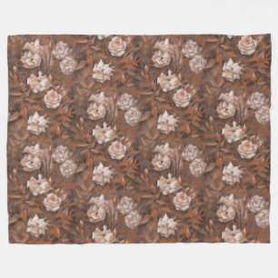 Cobertor De Velo Rosas brancas, padrão floral nostálgico de cor t