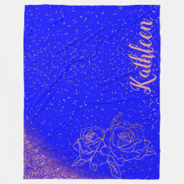 Cobertor De Velo Rosas cor-de-rosa Douradas, Rosa, monogramas, a az