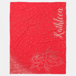 Cobertor De Velo Rosas cor-de-rosa Douradas, Rosa, monogramas, em v