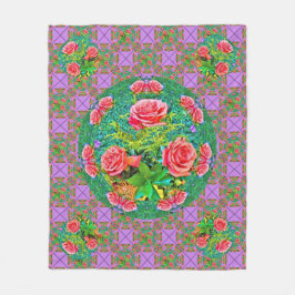 Cobertor De Velo Rosas de Aquarela Rosa