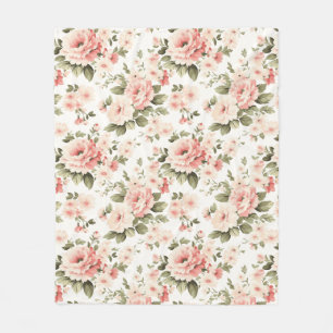 Cobertor De Velo Rosas de creme pastel
