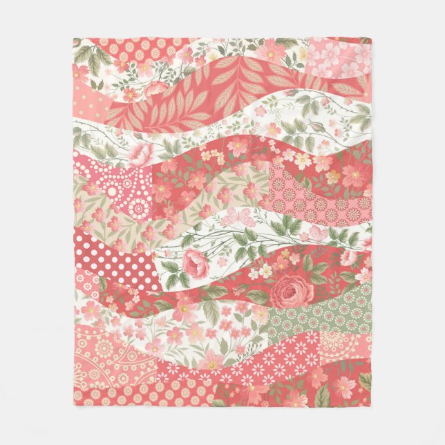 Cobertor De Velo Rosas de patch: design de padrão uniforme. (Frente)