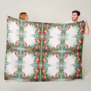 COBERTOR DE VELO ROSAS E JASMINAS VINTAGEM FLORAL