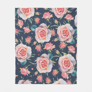 Cobertor De Velo Rosas e Rosebuds: Floral Sem Costura.