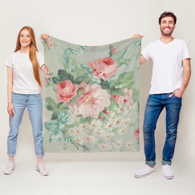 Cobertor De Velo rosas e Tecidos britânicos de 1890 (In Situ)