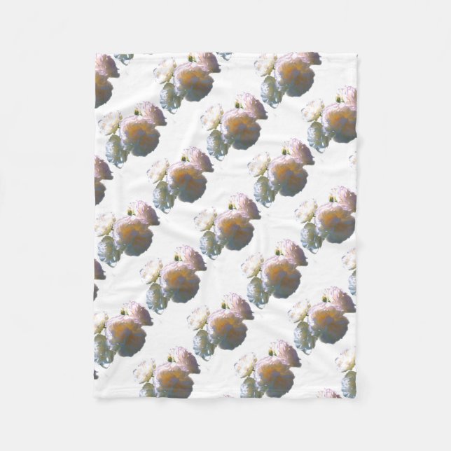 Cobertor De Velo Rosas esbranquiçados de cor laranja esbranquiçada (Frente)