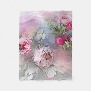Cobertor De Velo Rosas Florais De Arte De Aquarela Flores Moderna T