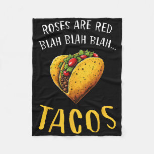 Cobertor De Velo Rosas São Vermelhas Blah Tacos Engraçado Dia dos N