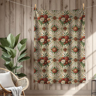 Cobertor De Velo Rosas vermelhas e Azulejos Românticos de Jogar Chi