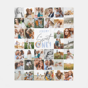 Cobertor De Velo rosquinha doce um primeiro aniversario multifoto f