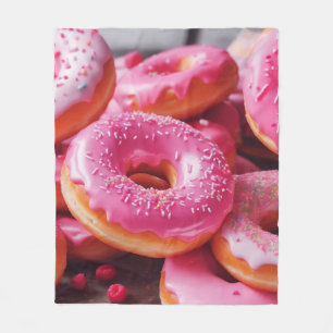 Cobertor De Velo Rosquinhas de morango rosa